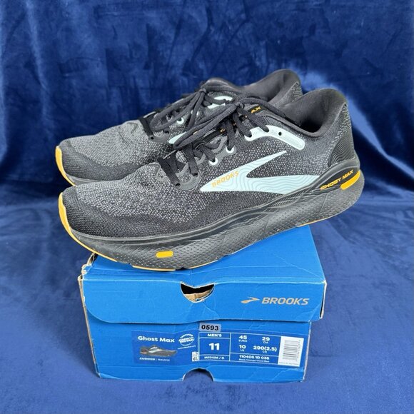 Men's Size 11 - Brooks Ghost Max Black Blue Lightly Worn 0593 - Picture 3 of 6